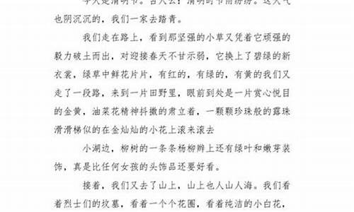 清明节小作文300字三年级标题_清明节小